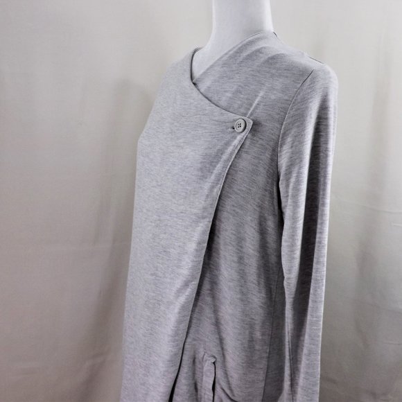 cupcakes & cashmere Grey Haze Viscose Wrap w Tux Tails Cape Wrap Jacket Coat M - Picture 9 of 16